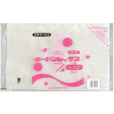 福助工業 福助 ボードンレックス#20NO.12 4穴プラ 100枚入 0451576 1セット(4000枚:100枚×40袋)（直送品）