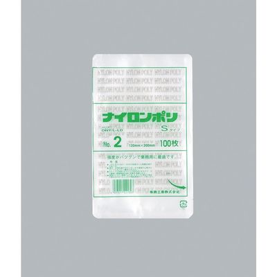 福助工業 福助 ナイロンポリ Sタイプ NO.2 0705004 1セット(4000枚:100枚×40袋) 481-1654（直送品）