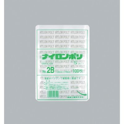 福助工業 福助 ナイロンポリ Sタイプ NO.2B 0704997 1セット(4000枚:100枚×40袋) 481-1714（直送品）