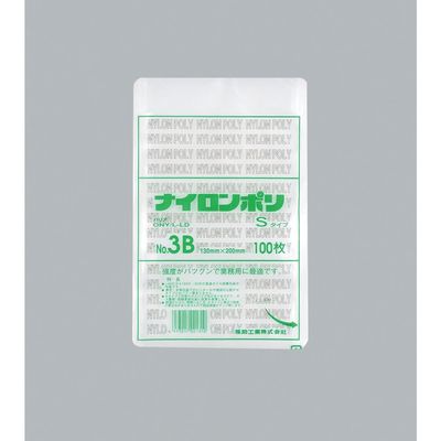 福助工業 福助 ナイロンポリ Sタイプ NO.3B 0705012 1セット(4000枚:100枚×40袋) 481-0181（直送品）