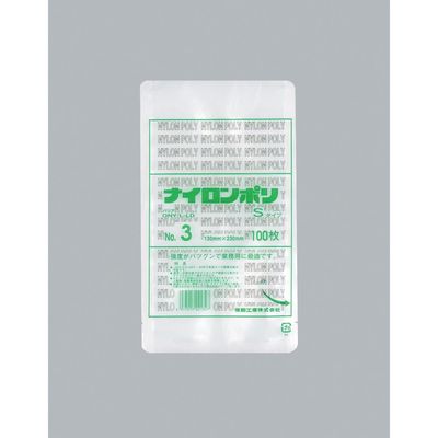 福助工業 福助 ナイロンポリ Sタイプ NO.3 0705020 1セット(4000枚:100枚×40袋) 481-0125（直送品）