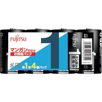 FDK マンガン 黒 単1形 (4本入) R20PU(4S) 1セット(20本:4本×5パック) 337-9382（直送品）