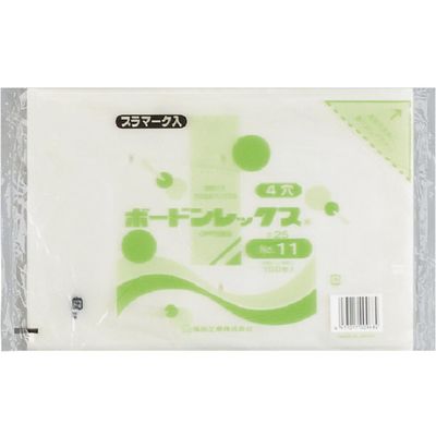 福助工業 福助 ボードンレックス#25NO.11 4穴プラ 100枚入 0451509 1セット(5000枚:100枚×50袋)（直送品）