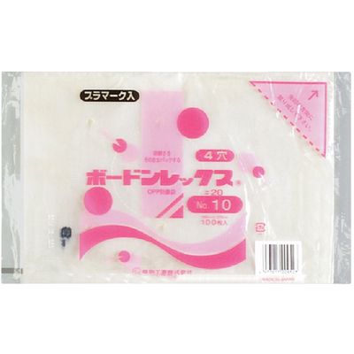 福助工業 福助 ボードンレックス#20NO.10 4穴プラ 100枚入 0451551 1セット(6000枚:100枚×60袋)（直送品）