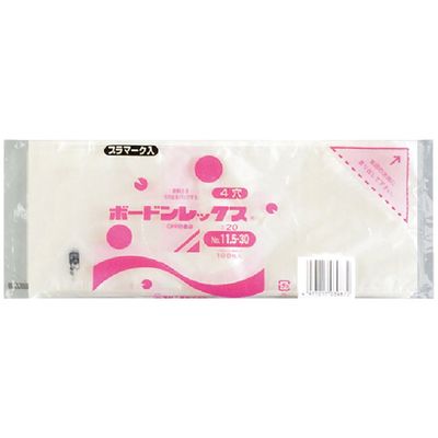 福助工業 福助 ボードンレックス#20NO.11.5ー30 4穴プラ 100枚入 0454087 1セット(8000枚:100枚×80袋)（直送品）