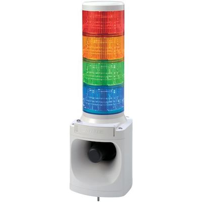 パトライト LED積層信号灯付き電子音報知器 LKEH-420FE-BYGR 1台 390-3140（直送品）
