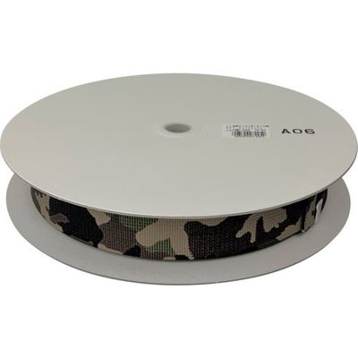 ユタカメイク ベルト 迷彩ナイロン平ベルトドラム巻 ウッドランド 1.5t×38mm×25m PFME-330 1巻 474-4320（直送品）