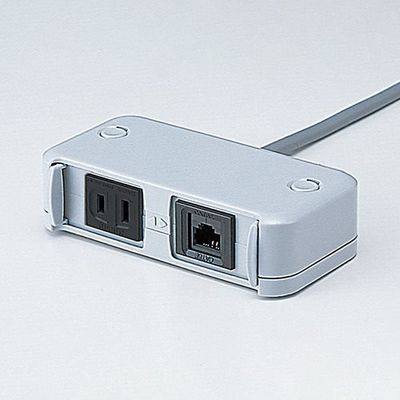 石黒製作所 プラパート シャッターカバーコンセント シルバー 電源1口/LAN(中継)1口 G102-A-LG 1個 474-5152（直送品）