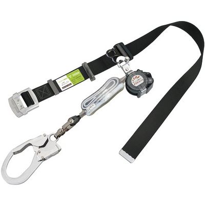 サンコー タイタン 胴ベルト型ロック付き巻取式 シングル Ribraライト 130kg仕様 ブラック RBLN506-130-BL 1本（直送品）