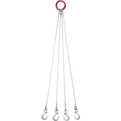 オーエッチ工業 OH 4点吊りワイヤースリング スリムフック付 6mm×1m 4W6-10S 1本 405-3058（直送品）