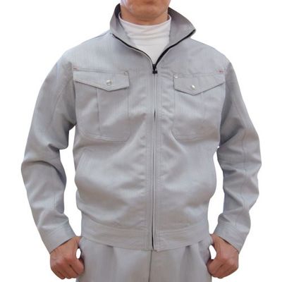 トーマセンイ TEAGLES シャドーストライプブルゾン(背裏風神プリント) シルバー S 33700 SL 1枚 425-9105（直送品）