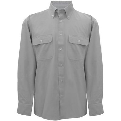トーマセンイ TEAGLES ボタンダウンダンガリー長袖シャツ グレー 3L 5631 GL 1枚 425-9120（直送品）