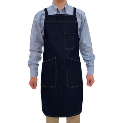 トーマセンイ デニムエプロン タスキ紐タイプ 男女兼用 インディゴブルー M 408-M 1枚 442-4570（直送品）