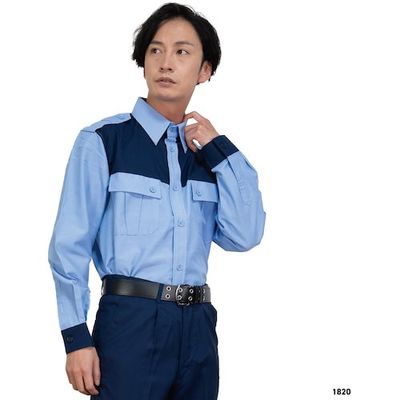 岡潮 警備シャツ1820(春夏秋)ユニセックス L 1820-L 1着 466-2462（直送品）
