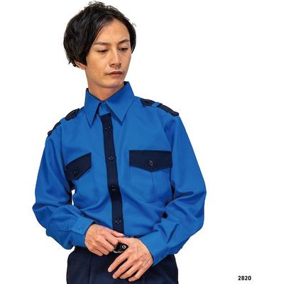 岡潮 警備シャツ2820(秋冬)ユニセックス L 2820-L 1着 476-6576（直送品）