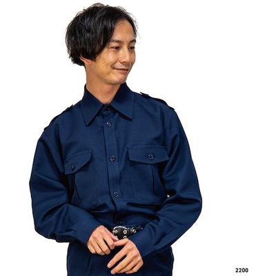 岡潮 警備シャツ2200(秋冬)ユニセックス S 2200-S 1着 476-6573（直送品）