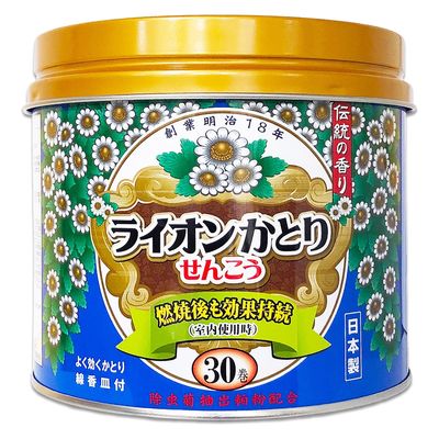 ライオンケミカル 新ライオンかとり線香30巻き缶入り 4900480227934 1セット(30巻×3点)（直送品）
