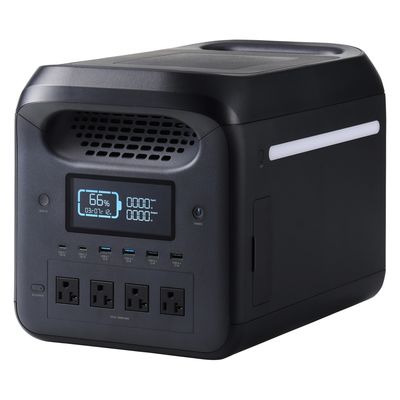 ポータブル電源 大容量 1229Wh リン酸鉄 バッテリー 急速充電 PD ブラック DE-PS1200PBK エレコム 1個（直送品）