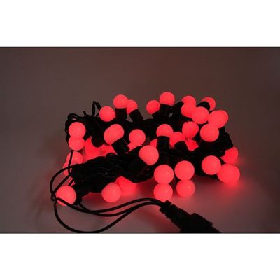 アズワン LEDストレートライト 50球 5m 球状 赤 黒ケーブル 67-6595-35 1式（直送品）
