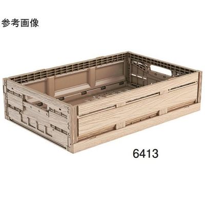 太幸 木目調 折りたたみコンテナー 600×400×H206mm 67-6884-15 1個（直送品）