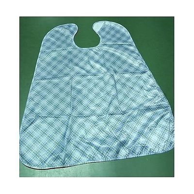 アズワン 食事用エプロン 格子柄 ブルー 100枚入 67-6638-77 1箱(100枚)（直送品）