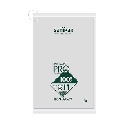 日本サニパック 規格ポリ袋 LDPE No.11 吊下げ 100枚×30冊入 L11H 1ケース(3000枚) 65-8128-28（直送品）