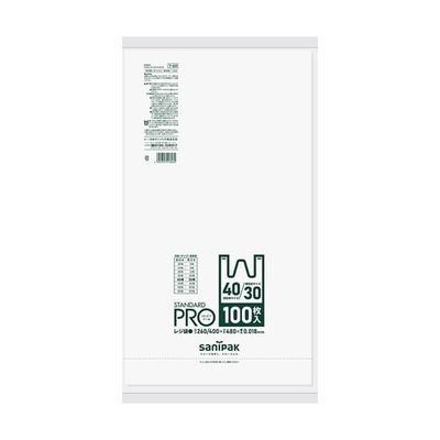 日本サニパック STANDARD PRO レジ袋 40号/30号 白 100枚×10冊入 Y-6H 1ケース(1000枚)（直送品）