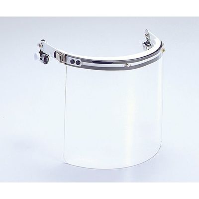 トーアボージン 防災面 ヘルメット用 ハードコート 軽量ポリカーボネイト平面カーブ QCシロV515PH-6 1個 61-9640-23（直送品）