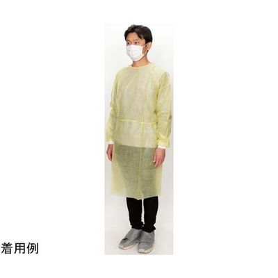 フィフティ・ヴィジョナリー アイソレーションガウン(非防水ーリブ袖)個包装 黄 100枚入り FV-IG-014YL 1ケース(100枚)（直送品）