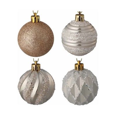 アズワン プラスチックオーナメントボール 6cm ゴールドライン 12個セット 67-8938-30 1セット(12個)（直送品）