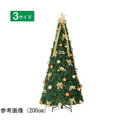 アズワン 片付け簡単!折りたたみクリスマスツリー ゴールド 高さ175×幅80cm 67-8936-49 1本（直送品）
