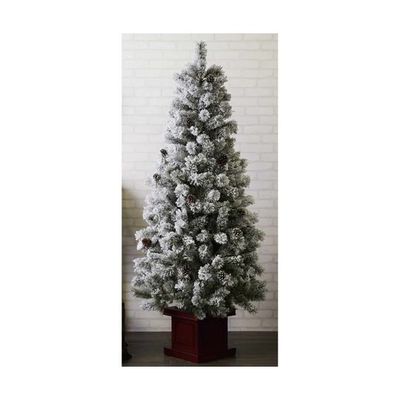 アズワン ベース付きブラシクリスマスツリー スリムスノー 高さ180×幅76cm 67-8937-99 1本（直送品）