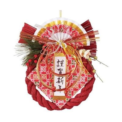 アズワン 正月飾り 彩 しめ縄赤 67-8946-73 1個（直送品）