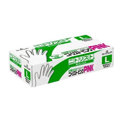 アズワン ニトリスト・ピンク L 100枚×10箱入 67-9333-97 1ケース(1000枚)（直送品）