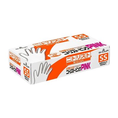 アズワン ニトリスト・ピンク SS 100枚×10箱入 67-9334-01 1ケース(1000枚)（直送品）