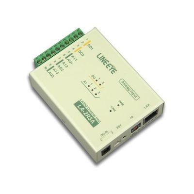 ラインアイ LAN接続型IOユニット アナログ入力3点/リレー出力2点 LA-2R3A(V2) 1式 64-5070-59（直送品）