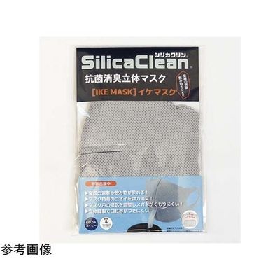 テクナード シリカクリン 抗菌消臭立体マスク 【IKEマスク】 GR(グレー) M 65-2329-53 1枚（直送品）