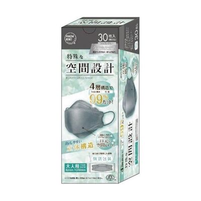 アズワン 特殊な空間設計マスク 30枚入 シャロングレー 65-9077-99 1個(30枚)（直送品）