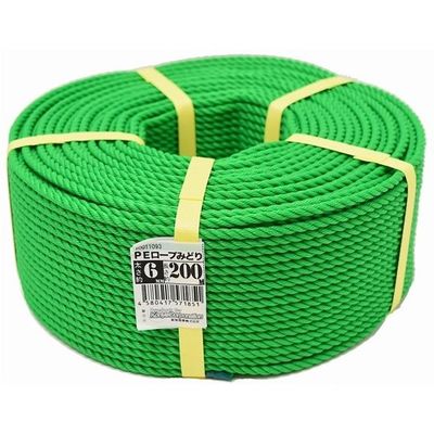 紺屋商事 PEロープ 6mm×200m 緑 00020011 1巻 65-9613-24（直送品）