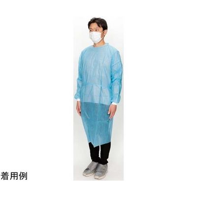 フィフティ・ヴィジョナリー アイソレーションガウン(非防水ーリブ袖)個包装 青 100枚入り FV-IG-013BL 1ケース(100枚)（直送品）