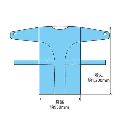 フィフティ・ヴィジョナリー プラスチックガウン(CPEガウン)ブルー 10枚×20袋入 FV-PG-001 1箱(200枚)（直送品）