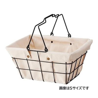 アズワン ワイヤーファブリックバスケット 買い物かご M アイボリー 68-0987-01 1個（直送品）