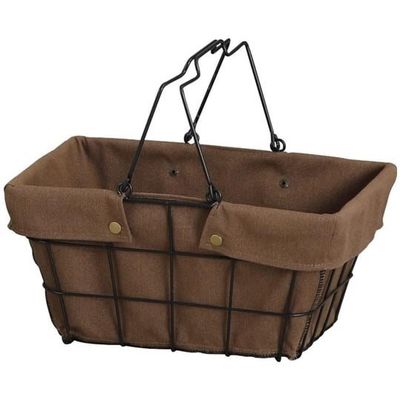 アズワン ワイヤーファブリックバスケット 買い物かご S ブラウン 68-0987-03 1個（直送品）