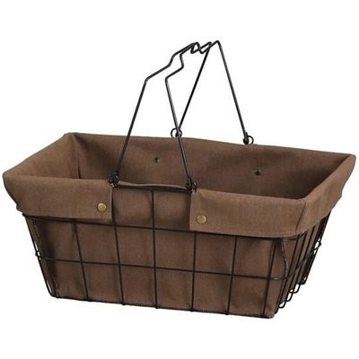 アズワン ワイヤーファブリックバスケット 買い物かご L ブラウン 68-0987-05 1個（直送品）