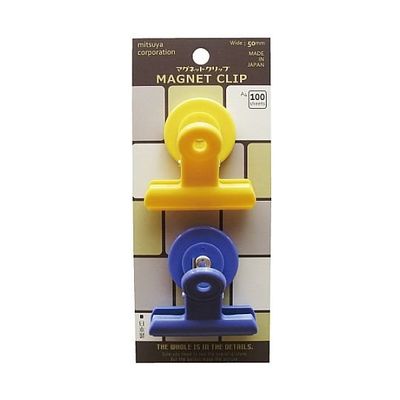 ミツヤ POPマグネットクリップ 中 黄紫 2個×5箱入 POMC-01P-YV 1ケース(10個) 68-0726-19（直送品）