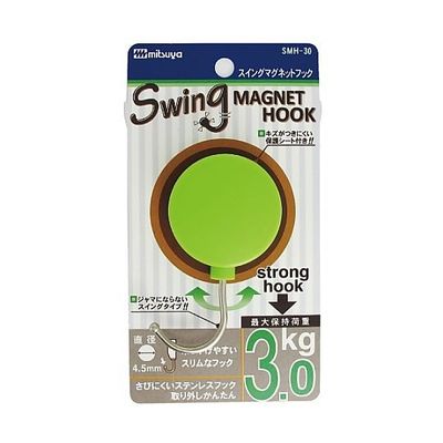 ミツヤ スイングマグフック 3.0kg 緑 1個×10箱入 SMH-30-LG 1ケース(10個) 68-0726-52（直送品）