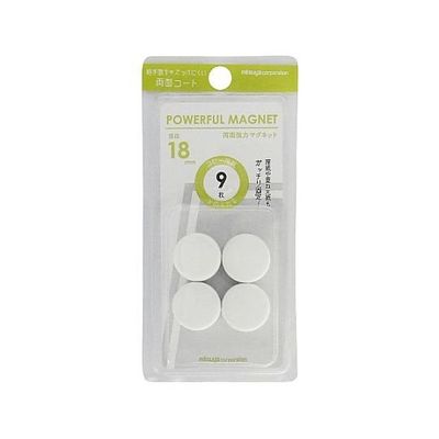 ミツヤ 強力マグネット18mm 白 4個×10箱入 HMG4P-18WH 1ケース(40個) 68-0723-53（直送品）