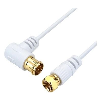 ホーリック 極細アンテナケーブル 50cm ホワイト L字差込式/ネジ式コネクタ AC05-776WW 1本 68-4132-82（直送品）