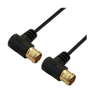 ホーリック 極細アンテナケーブル 50cm ブラック 両側L字差込式コネクタ AC05-789BB 1本 68-4132-95（直送品）