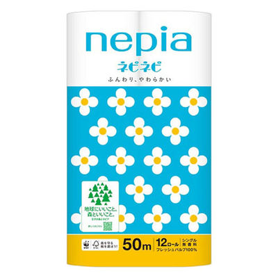 王子ネピア ネピアネピネピトイレットロール12ロールシングル50m 4901121210575 1セット(12個×6)（直送品）